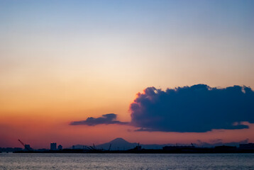 東京湾の夕日