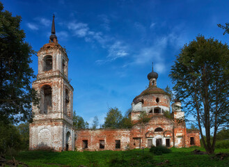 Destroyed old church, Ivanovo region, Russia