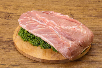 Raw pork loin for cooking