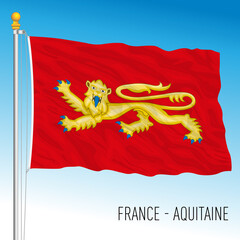 Aquitaine regional flag, France, European Union, vector illustration