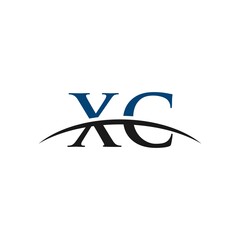 XC initial swoosh horizon, letter logo designs vector