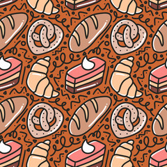 line art picture of pastry hand drawing