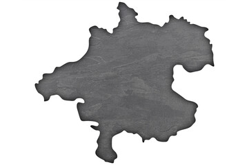 Karte von Oberösterreich auf dunklem Schiefer