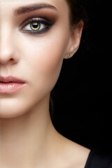 Fototapeta premium Closeup shot of human female face.
