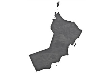 Karte von Oman auf dunklem Schiefer