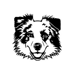 Australian shepherd portrait.
Clipart file for cutting vinyl stickers