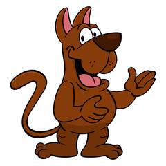 Funny Dog cartoon characters standing and greeting, best for mascot, sticker, decoration, and logo of pet care services or pet shop