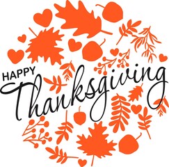 Happy Thanksgiving celebration card. Vector illustration.