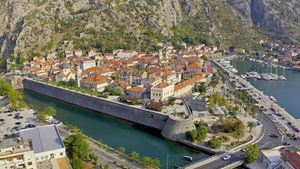 Kotor. The old town of Kotor from above. Montenegro. View from above. Aerial photography