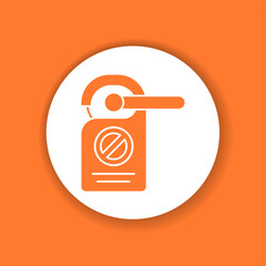 Do not disturb tag color glyph icon. Hotel service sign.