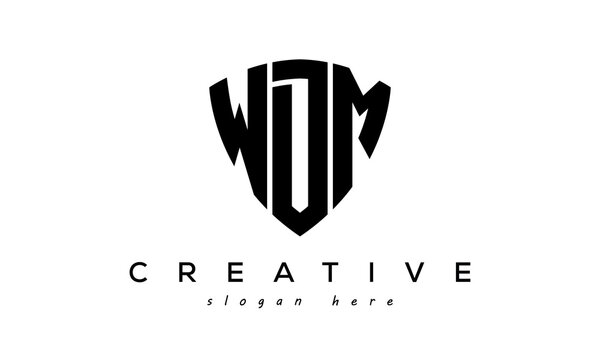 WDM letter creative logo with shield