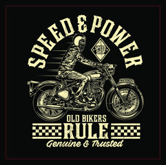 “Old Bikers Rule” created with vector format, Can be used for digital printing and screen printing

