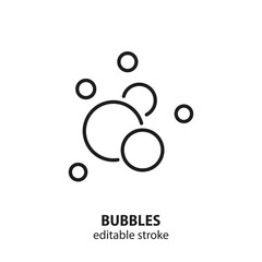 Bubbles line icon. Foam vector sign. Editable stroke.