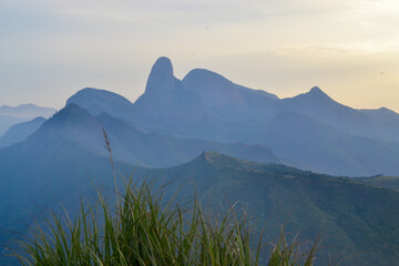 mountain landscape with fog