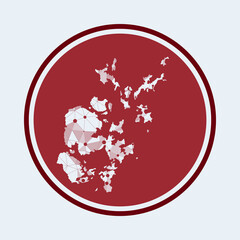 Orkney Islands icon. Trendy tech logo of the island. Geometric mesh round design. Technology, internet, network, telecommunication concept. Vector illustration.