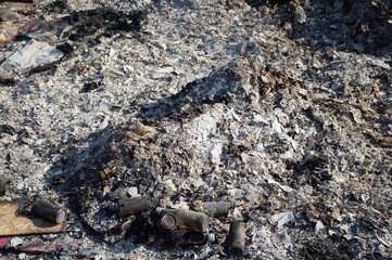 Close up ash on the ground