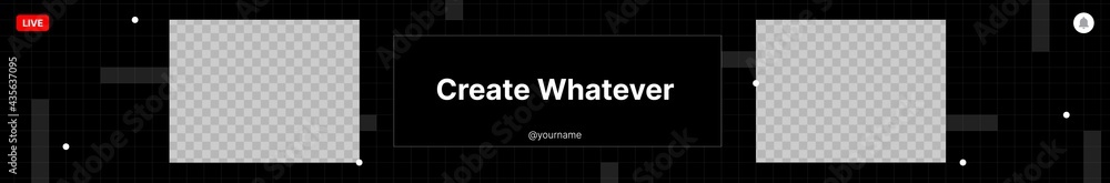 Poster black header create whatever with two spots for your content under background. vector illustration