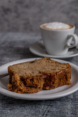 homemade pudding with coffee with milk ready to eat