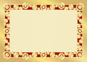 Vector template with protective mesh. To create certificates, diplomas, congratulations, plates and more. Gold theme.