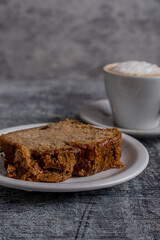 homemade pudding with coffee with milk ready to eat
