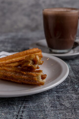 churros with chocolatada ready to eat