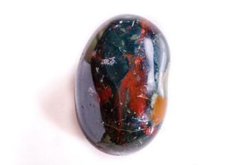 Macro mineral stone aventurine blue on white background