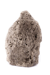 macro pyrite stone on a white background