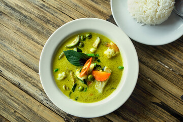 traditional thai food. Curry soup.