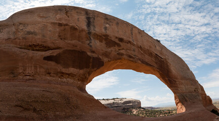 Panorama of huge natural arch