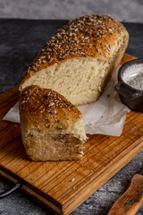 homemade bread with seeds ready to eat