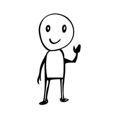 smiling person showing his hand