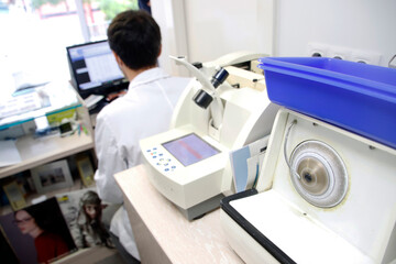 Machinery in an optical shop