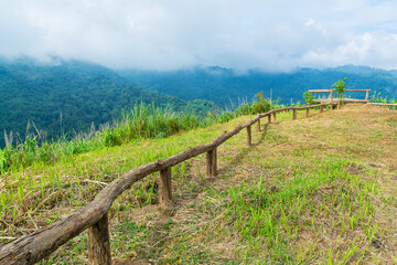 Fototapeta na wymiar Viewpoint mountain range at Kamphaeng Phet, thailand