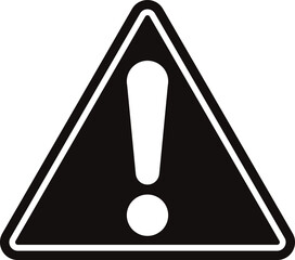 三角形の黒い警告マークのアイコン　ベクターイラスト
