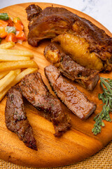 Beef Steak - BBQ Strip Steak or Grilled Beef Strip Loin Steak Australia Grade A with French fries