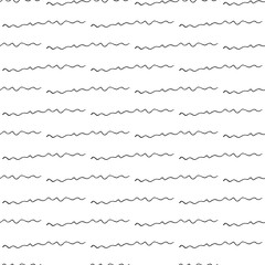 Seamless pattern with doodle wavy lines