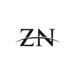 ZN initial swoosh horizon, letter logo designs vector