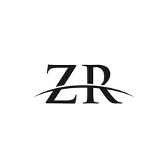 ZR initial swoosh horizon, letter logo designs vector
