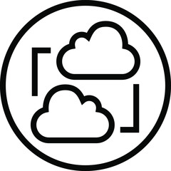 Cloud gateway vector icon. Cloud On-Prem Hybrid. Cloud computing line icon symbol