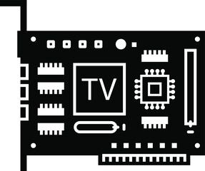 TV tuner card Icon Isolated on White Background. PCI Internal Tuner
