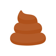 Shit icon. Yellow feces that smell so bad that flies fly around. Simple flat vector design.