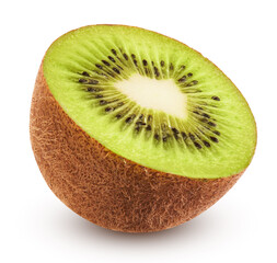 Half of kiwi isolated on white background