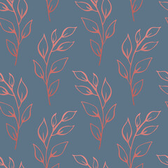 leaves branches seamless pattern print texture swatch, repeatable background