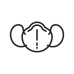 face mask icon. Medical mask for preventing the virus in patients with high fever.