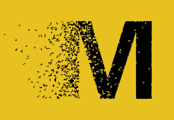 Fragmented letter M