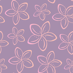 floral frangipani plumeria flower seamless pattern