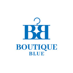 Letter Initial BB Hangers for Blue Boutique. Suitable for Clothes Fashion Apparel Retail E Commerce Shop Store Business Brand Simple Flat Logo Design.