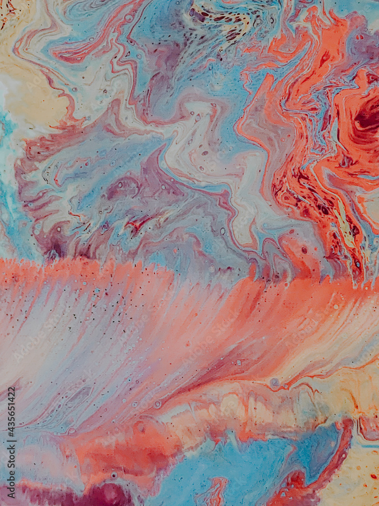 Poster abstract colorful background made with fluid art technique