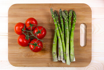 fresh vegetables on a cutting board
