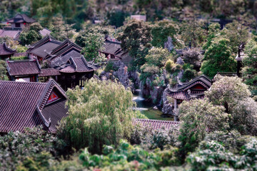 He Yuan (He Garden),  based in Beijiao, Shunde, Foshan, Guangdong, China. Typical Lingnan Garden. View from above.